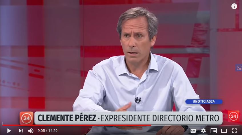 Exdirector de Metro, Clemente Pérez, emplaza a los estudiantes: “Cabros, esto no prendió”